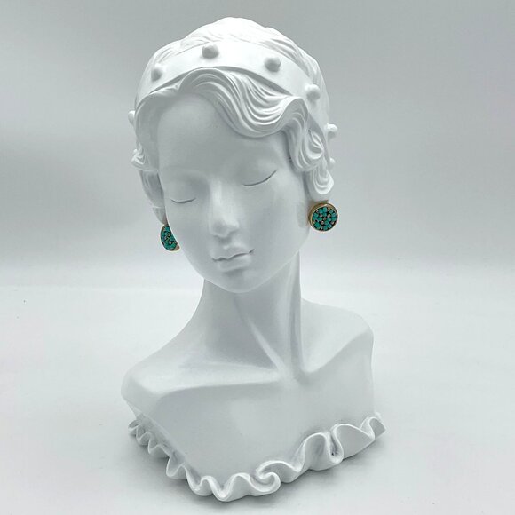 Chicos 5 in 10K Gold Plated & Turquoise Seed Bead Pierced Post Earrings - Picture 3 of 4